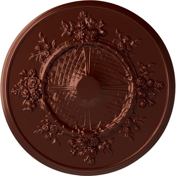 Ekena Millwork Flower Ceiling Medallion (Fits Canopies up to 3 7/8"), Hand-Painted Antique Copper, 27"OD x 1 1/8"P CM27FLACS - main